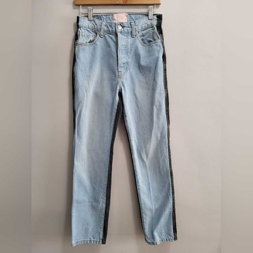 Revice Harlow Ex-boyfriend Straight Leg Two Tone Jeans Size 27